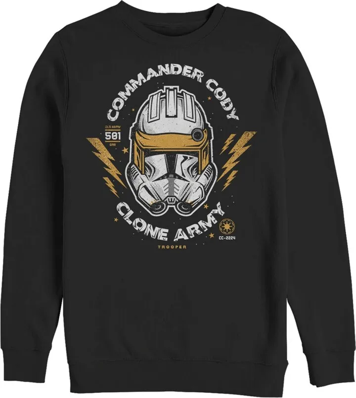 Men's Star Wars: The Clone Wars Commander Cody Army Head Shot Sweatshirt - Black - 3X Large