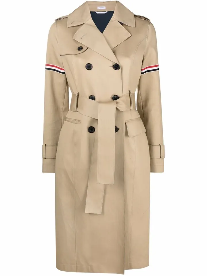 RWB-detail belted trench coat