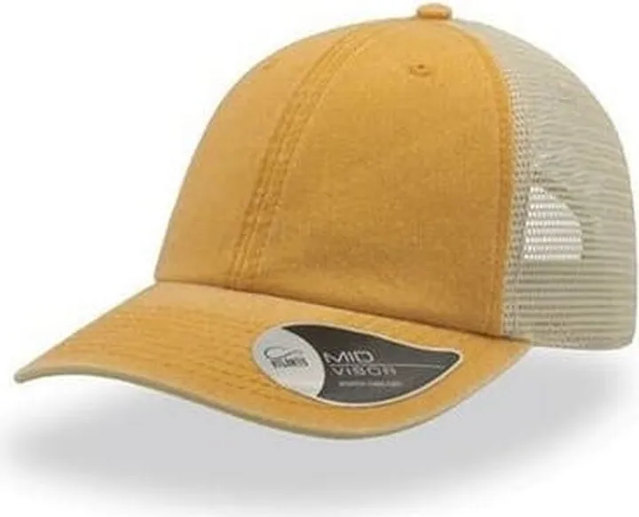 Atlantis Atlantis Unisex Case Pigment Dyed 6 Panel Trucker Cap (Mustard) - Orange