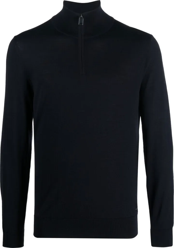 Half-Zip High-Neck Sweater