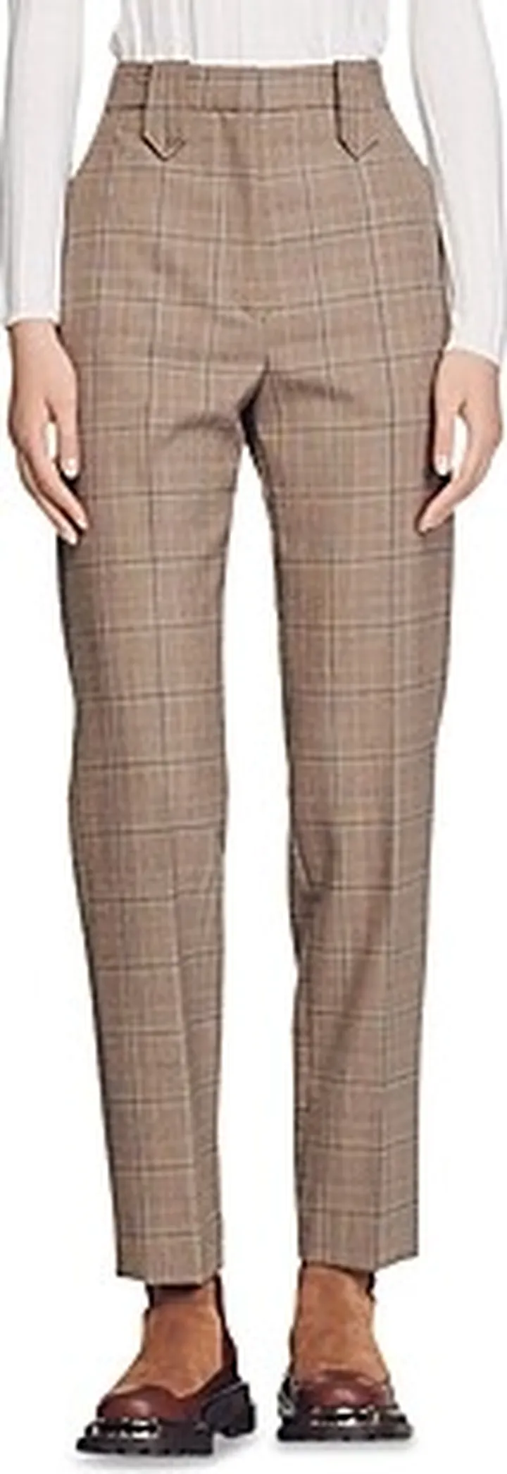 Sandro Vally Straight Leg Check Trousers