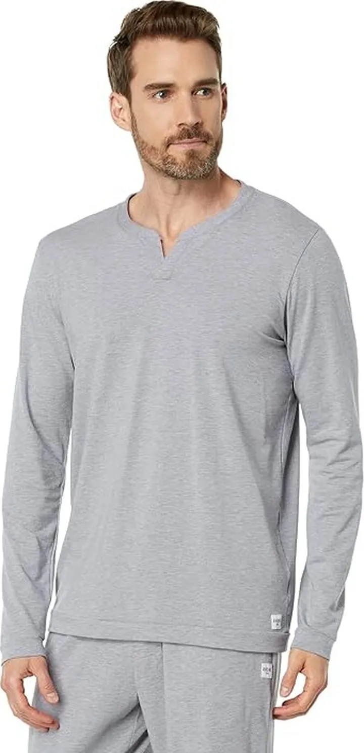 Rhone Element Lounge Henley (Light Gray Heather) Men's Clothing