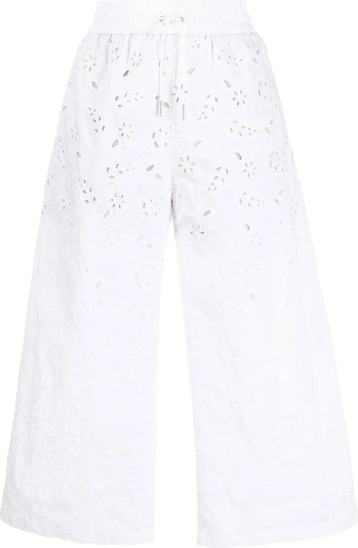 Mesh-Detail Cropped Trousers