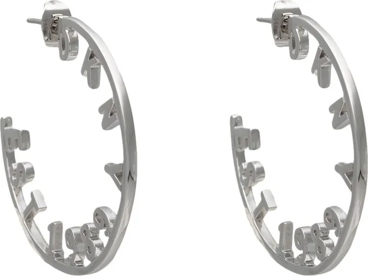 Dkny 1989 Round Hoop Earrings Silver