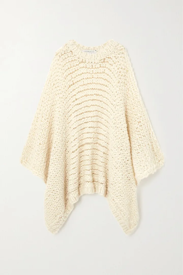 Gabriela Hearst - Leonora Open-knit Cashmere Poncho - Ivory