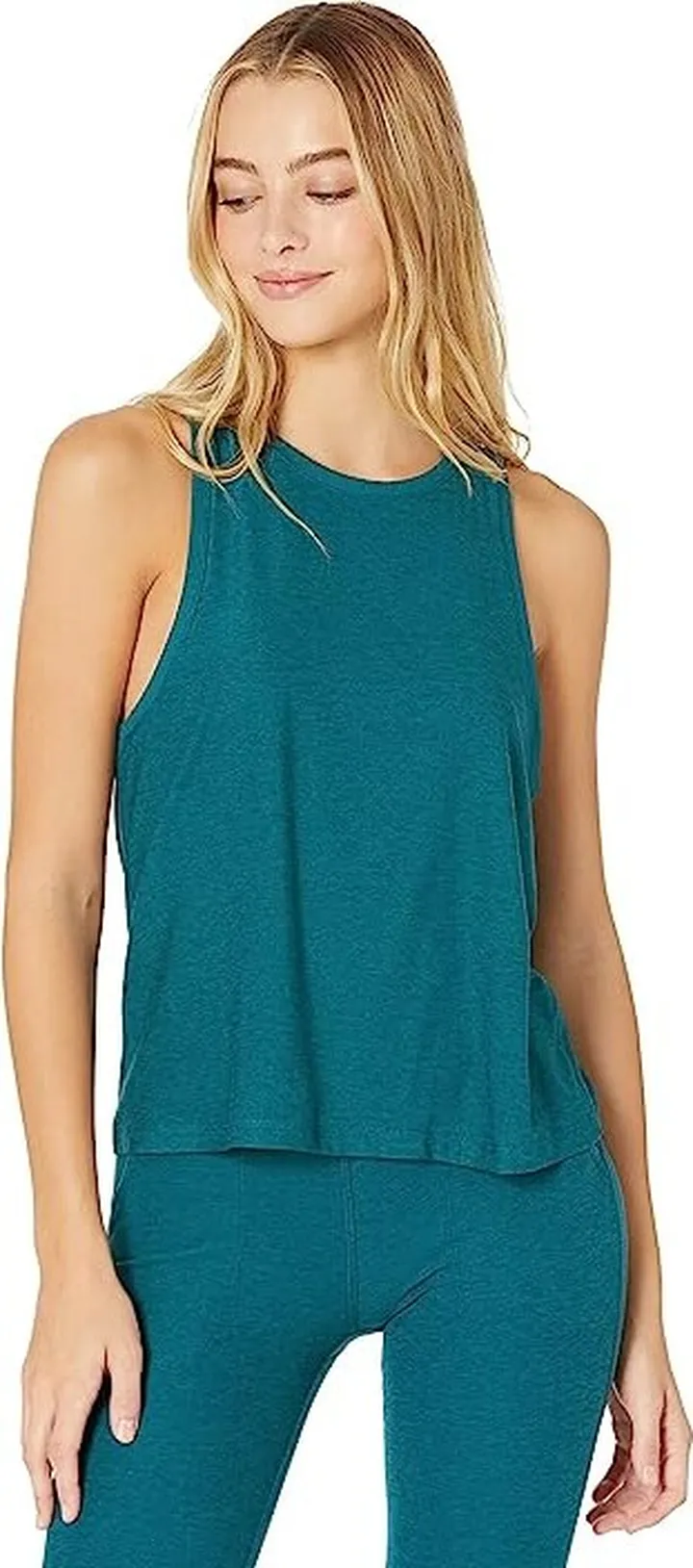 Beyond Yoga Featherweight Rebalance Tank (Deep Sea Heather) Women's Clothing