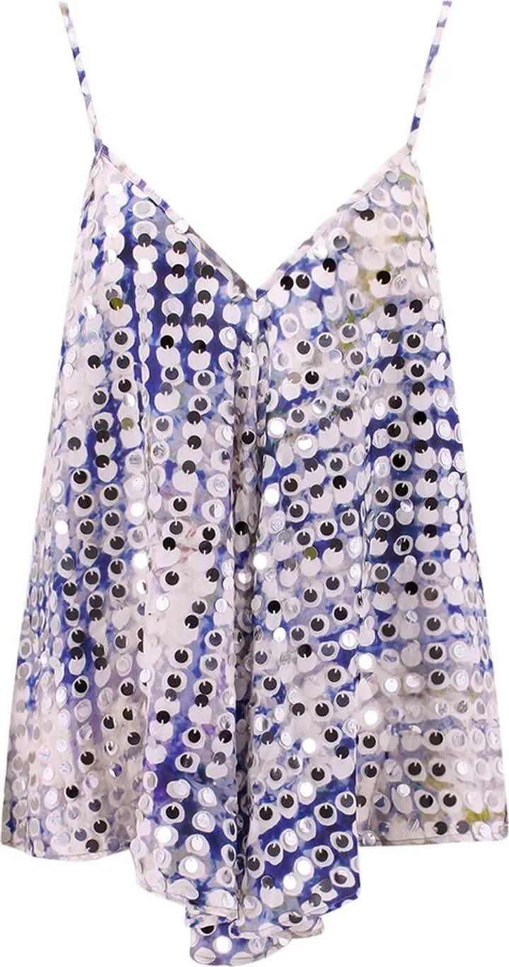 Silk top with macro-sequins