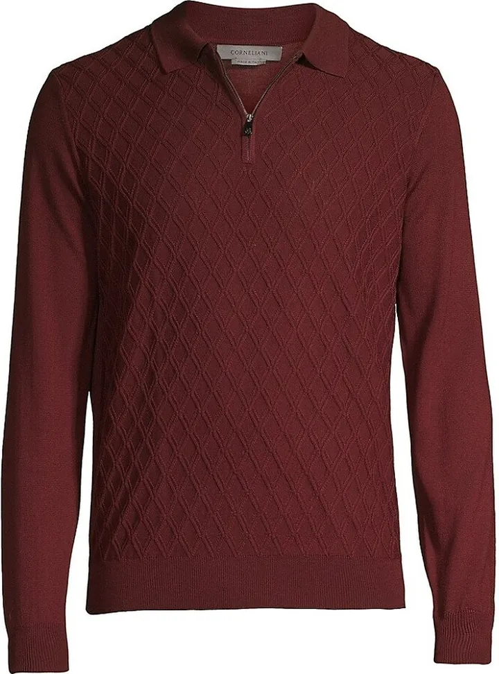Diamond Knit Wool Sweater