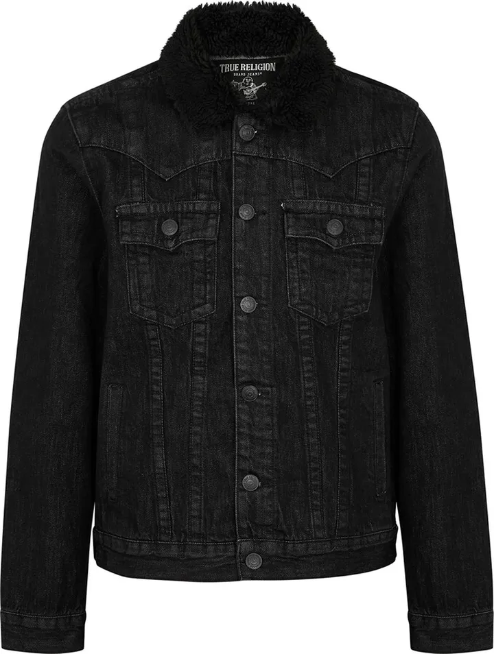 True Religion Faux Shearling-trimmed Denim Jacket