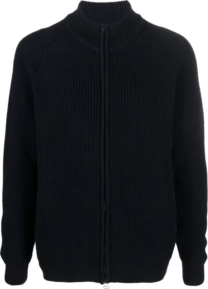 Ribbed-Knit Zipped Sweater