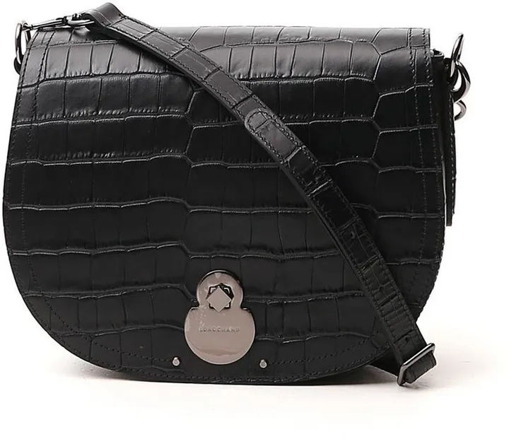 Longchamp Embossed Front Flap Crossbody Bag