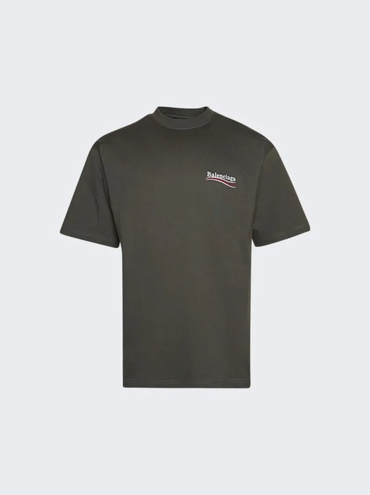 Classic T-shirt Khaki White And Red