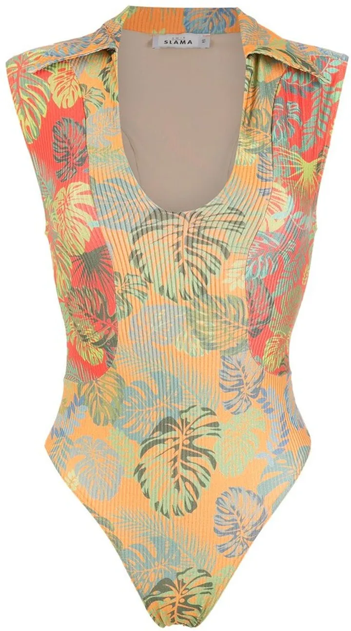 Palm Leaf Print Bodysuit