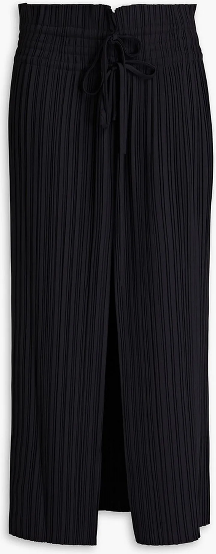Stella plissé-woven midi skirt