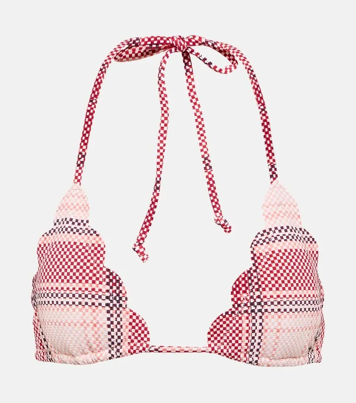 Broadway checked bikini top