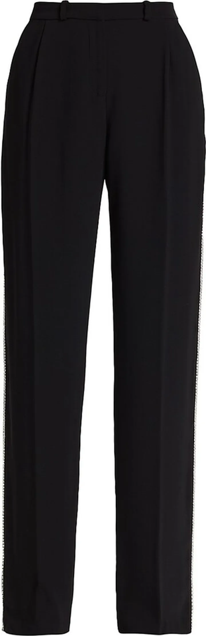 Wallace Crystal-Embroidered Straight-Leg Pants