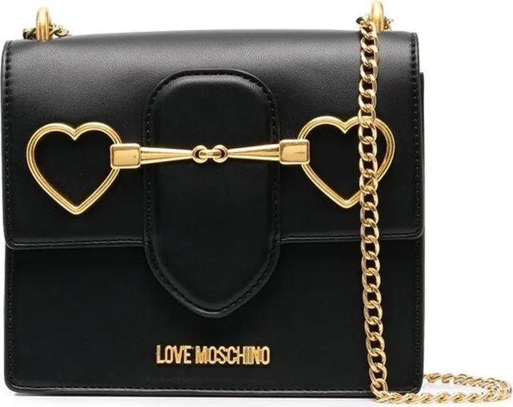 Love Moschino Heart Logo Plaque Shoulder Bag