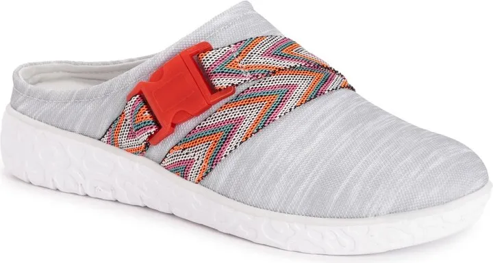 MUK LUKS Women's Boardwalk Promenade Clogs-Grey 9.5