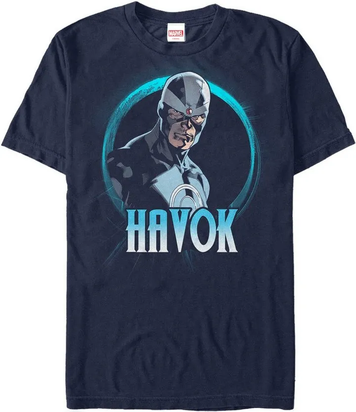 Men's Marvel X-Men Havok Circle T-Shirt - Navy Blue - 3X Large