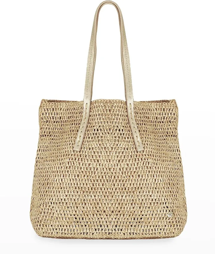 Karibo Raffia Metallic Beach Tote