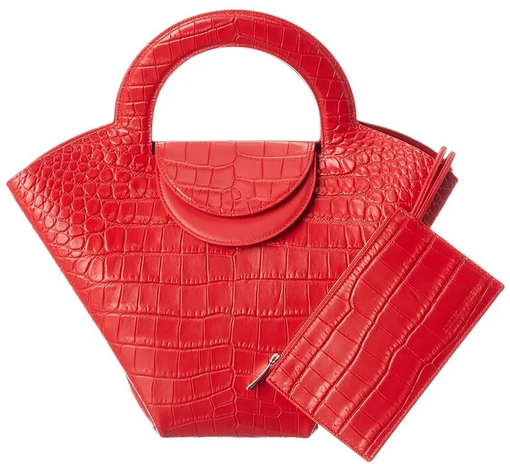 Bottega Veneta Croc-Embossed Leather Tote