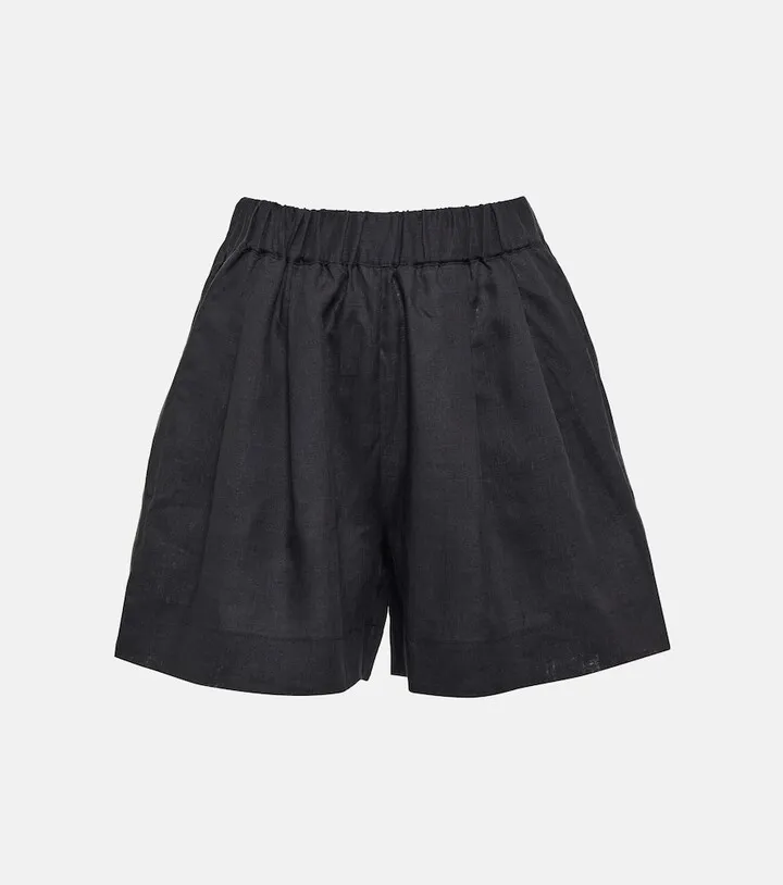 Zurich wide-leg linen shorts