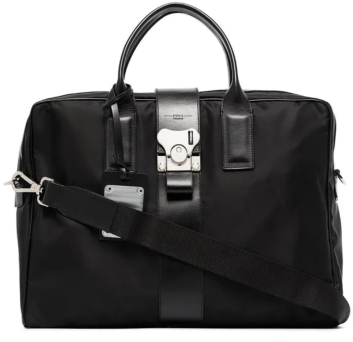 Leather-Trim Briefcase