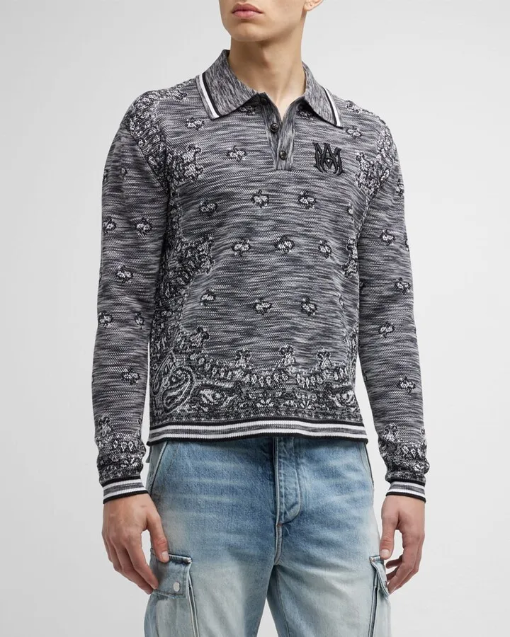 Men's Space-Dyed Bandana Polo Shirt