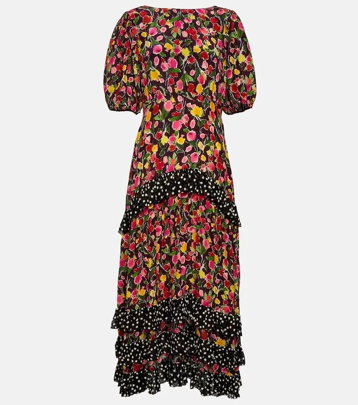 Shireen floral silk midi dress