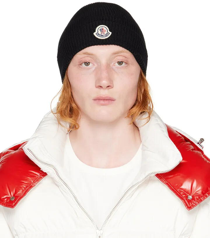 Moncler Black Wool Beanie