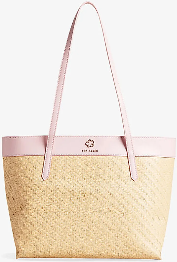 Womens Pl-pink Magdar Raffia Shopper bag