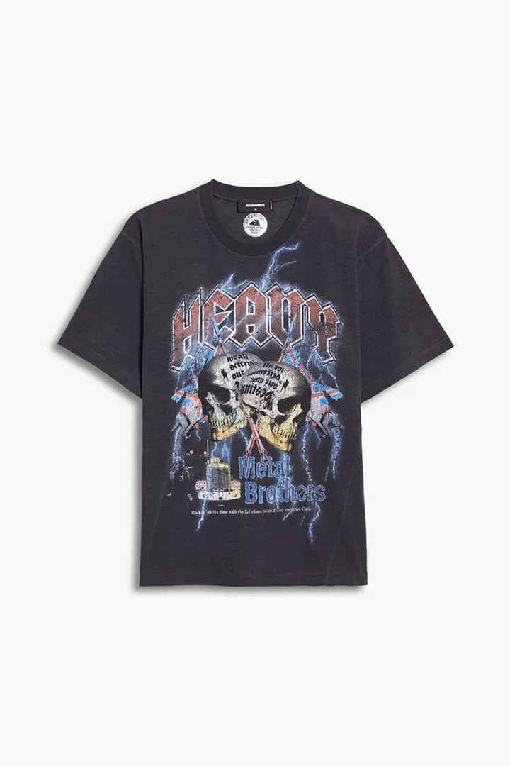 Faded printed cotton-jersey T-shirt