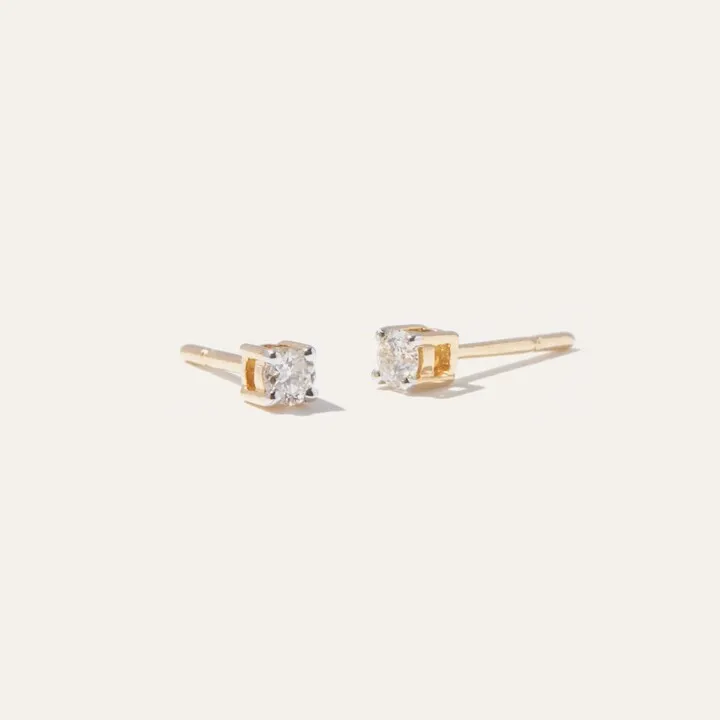 14K Gold Classic Diamond Studs 0.04 Carat