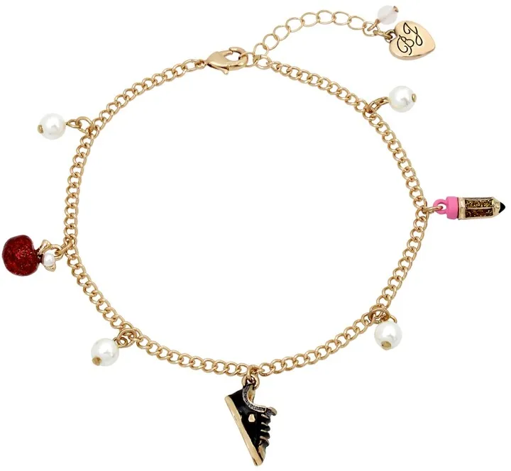 Betsey Johnson School Charm Anklet