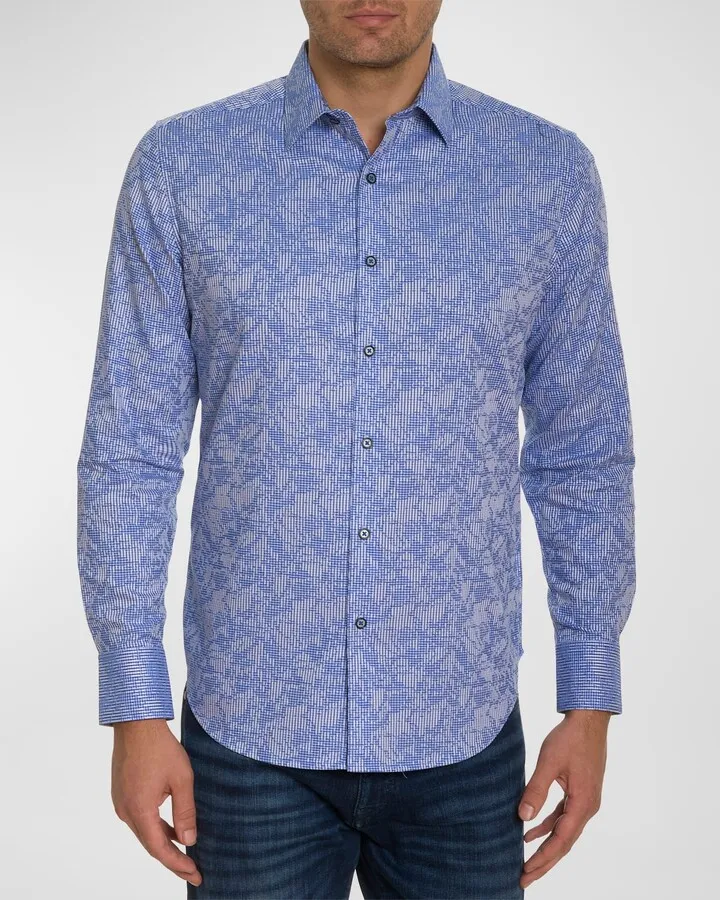 Men's Electric Slide Cotton-Stretch Sport Shirt