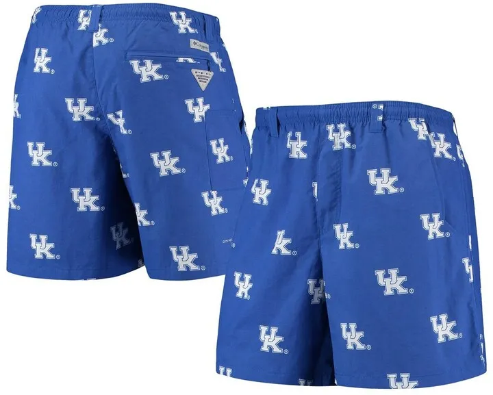 Men's Columbia Pfg Royal Kentucky Wildcats Backcast Li 6" Omni-Shade Hybrid Shorts