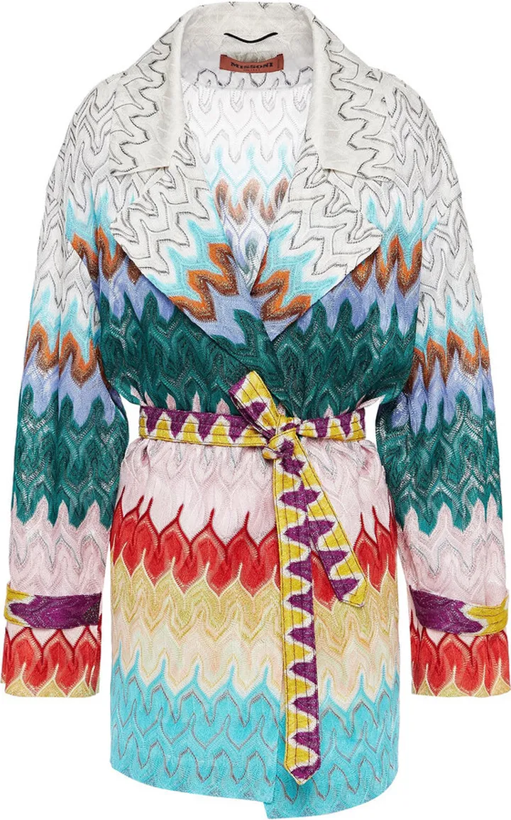 Metallic crochet-knit cardigan