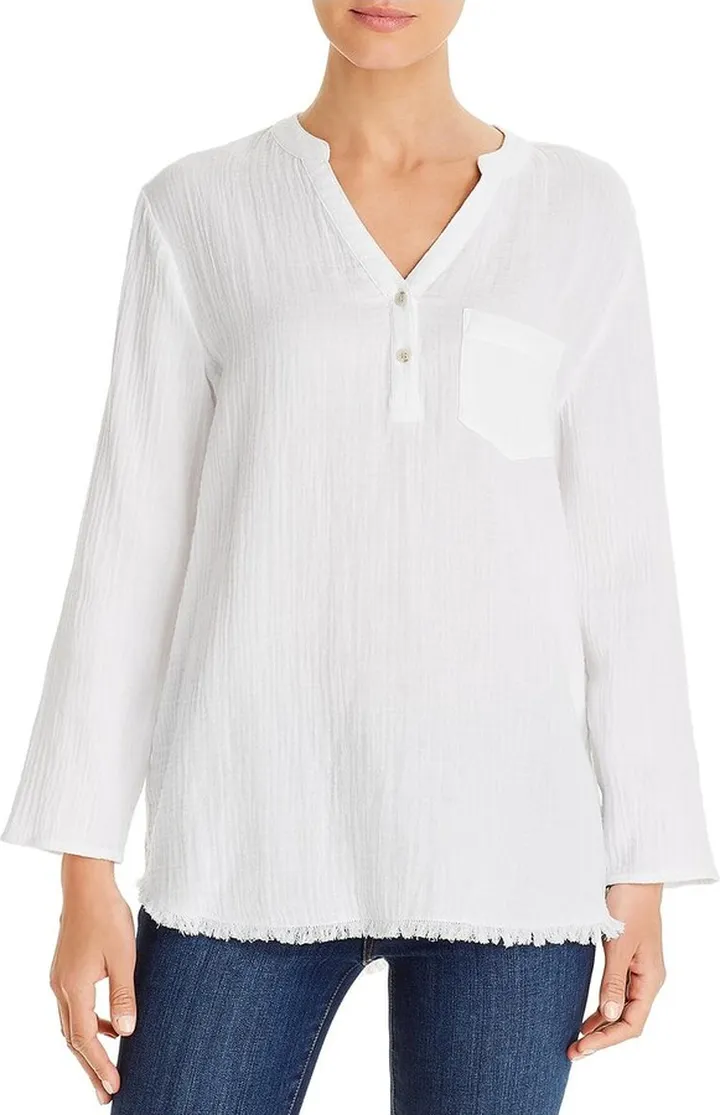 Rene Womens Released Hem V-Neck Tunic Top
