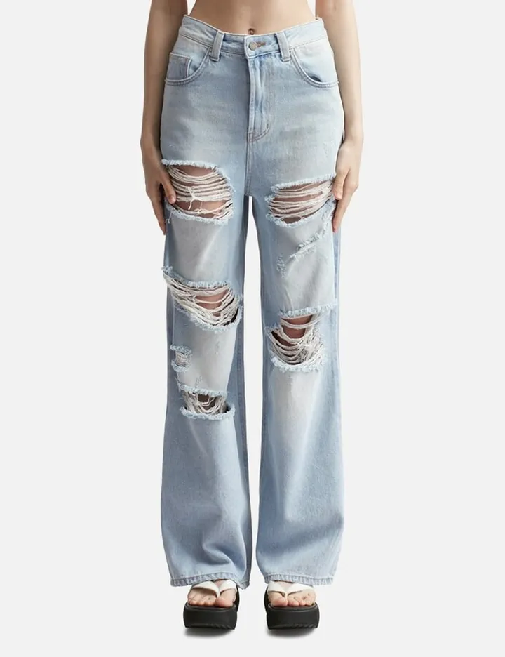Distressed High Waist Jeans
