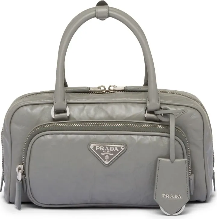 Multi-Pocket Leather Tote Bag