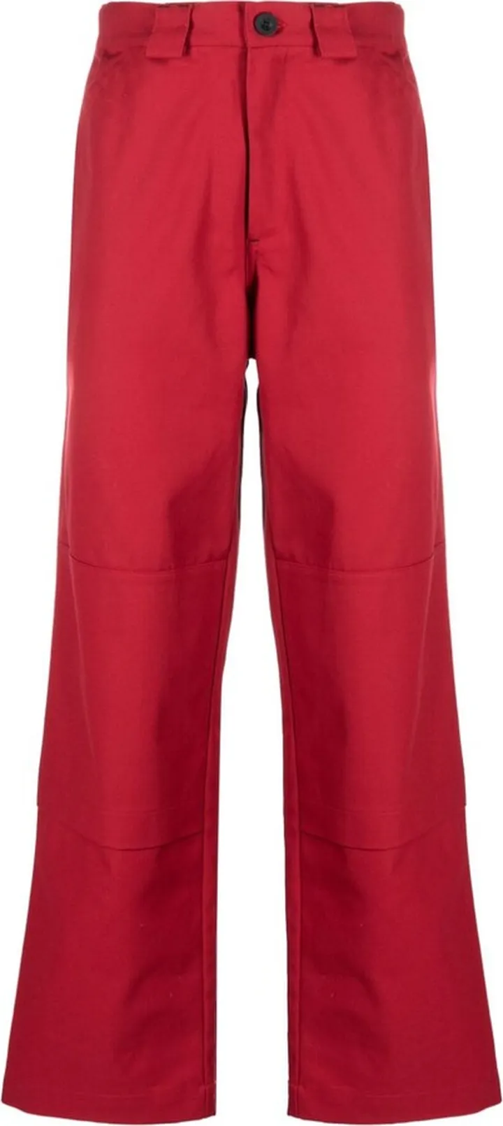 Red Straight-Leg Trousers