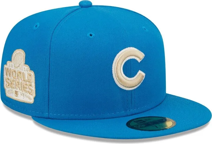 Men's New Era Blue Stone Chicago Cubs 2016 World Series Undervisor 59FIFTY Fitted Hat