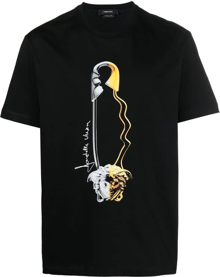 Safety Pin-print organic cotton T-shirt