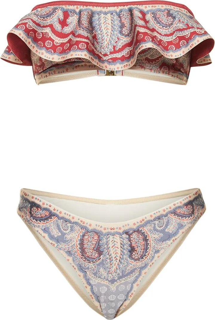 Vitali printed bandeau bikini