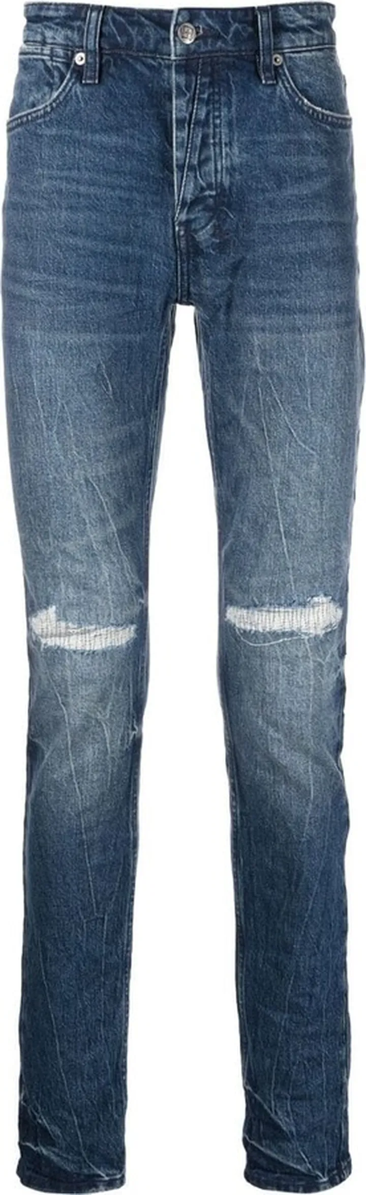 Distressed-Effect Slim-Fit Jeans