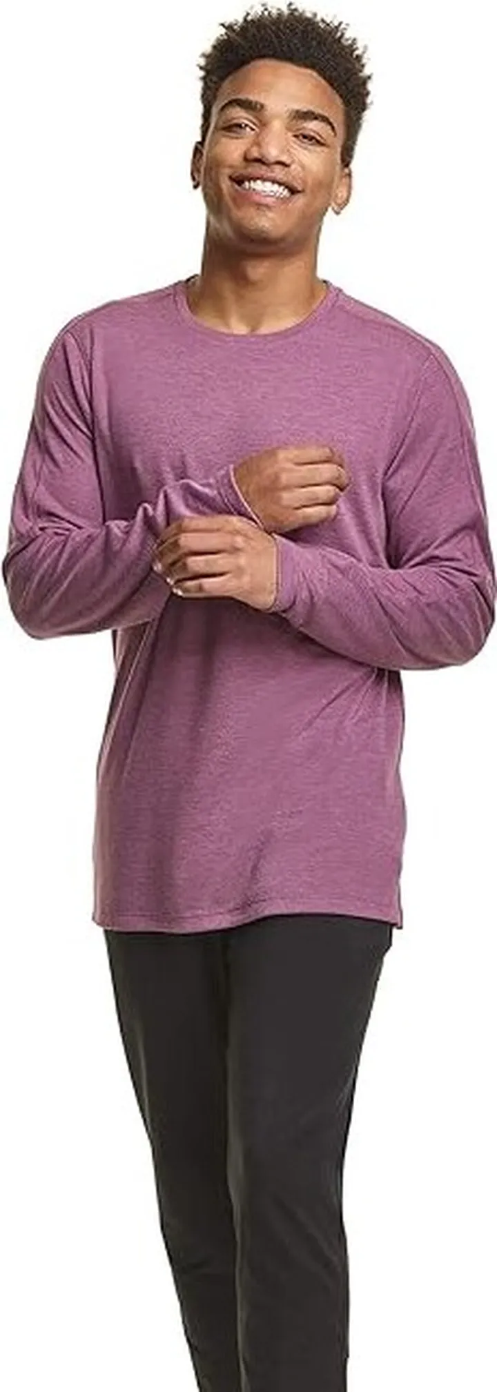 C9 Champion Men's Soft Train Long Sleeve T-Shirt (Cranberry Mauve Heather) Men's Clothing