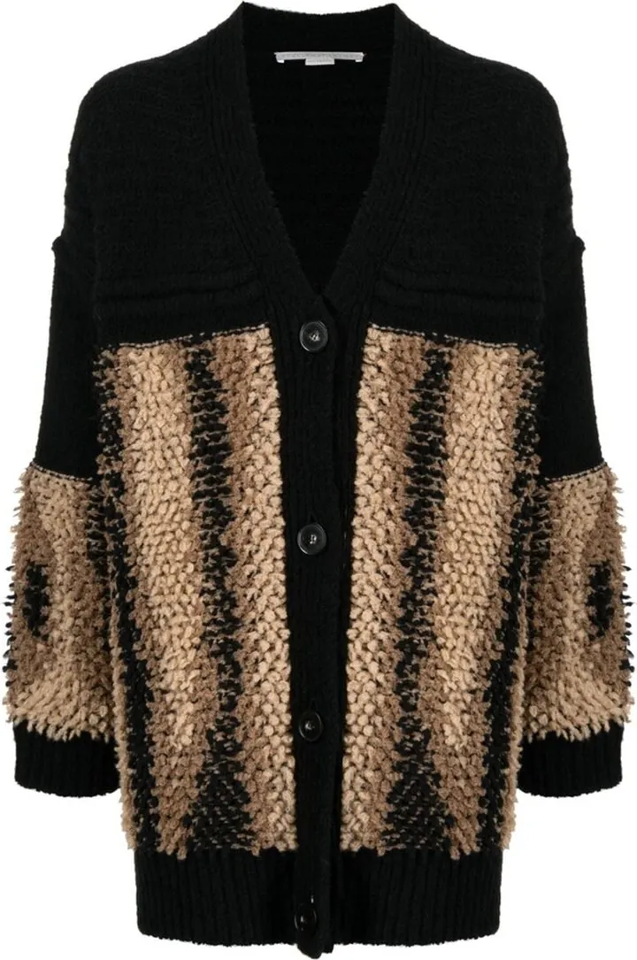 V-neck knitted cardigan