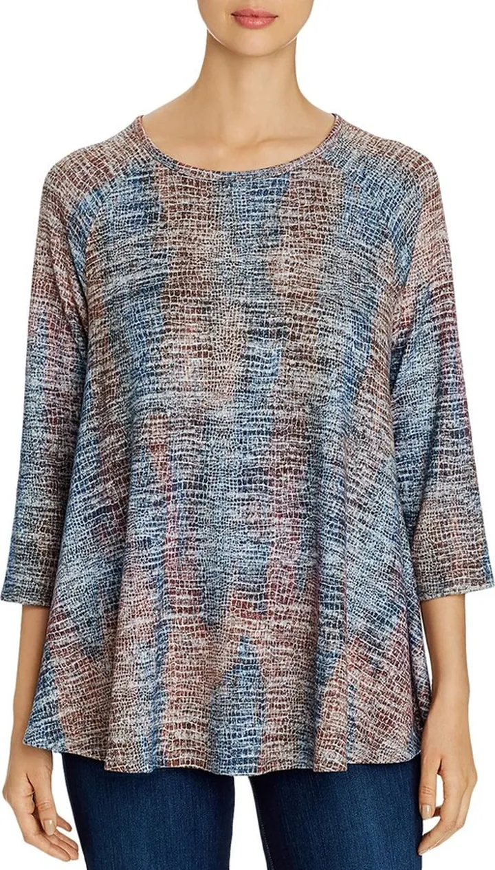 Womens Snake Print Long Sleeves Tunic Top