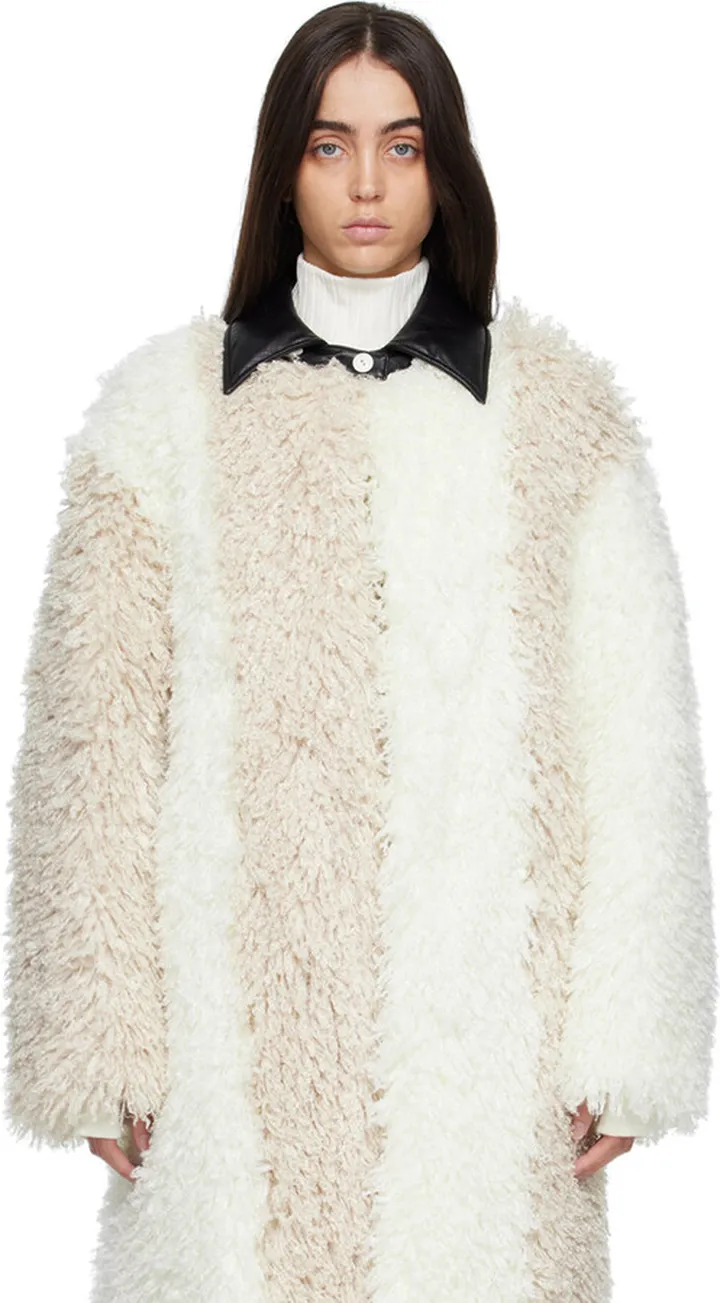 Kijun Off-White Echo Faux-Fur Coat