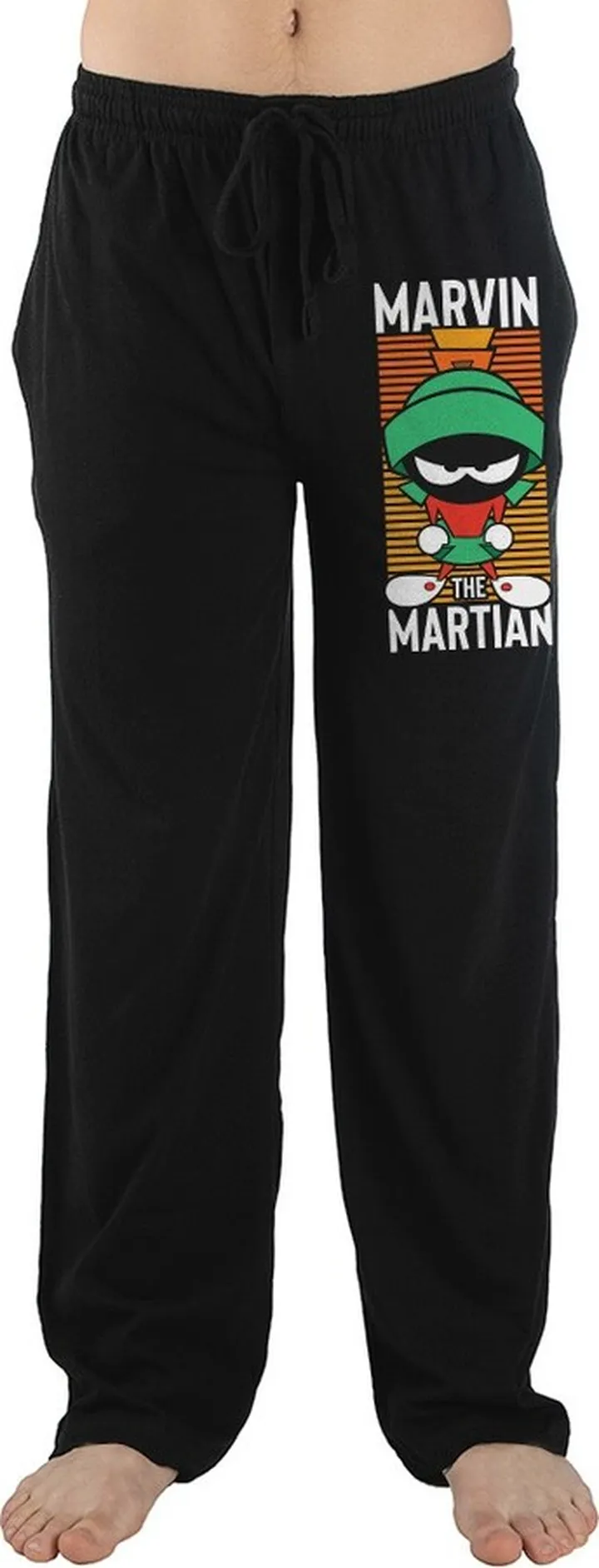 Looney Tunes Classic Cartoon Marvin the Martian Mens Black Pants-M